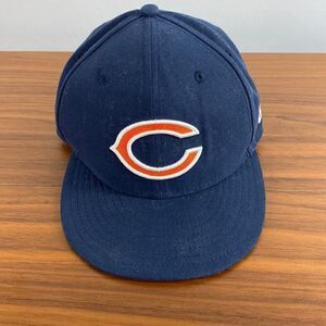 Chicago Bears Navy Blue Hat NFL New Era, size 6 3/4 Fitted Cap Hat